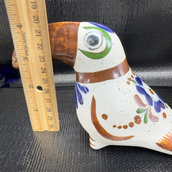 Hand Made Mexican Pottery Tonala Talavera Bird Toucan Hand Painted Figurine VTG - Picture 4 of 12